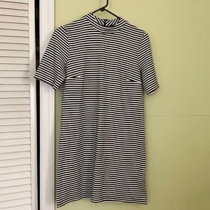 Black and white striped dress